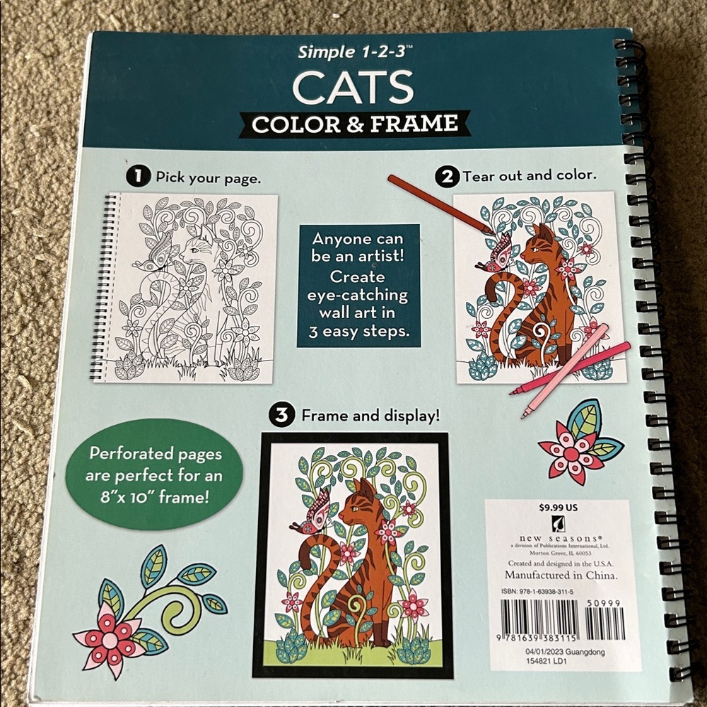 CATS Color & Frame Coloring Book - Picture 6 of 7